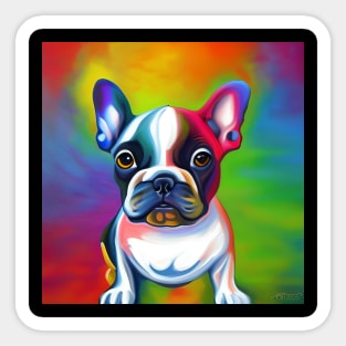 French Bulldog Rainbow Painting Sticker